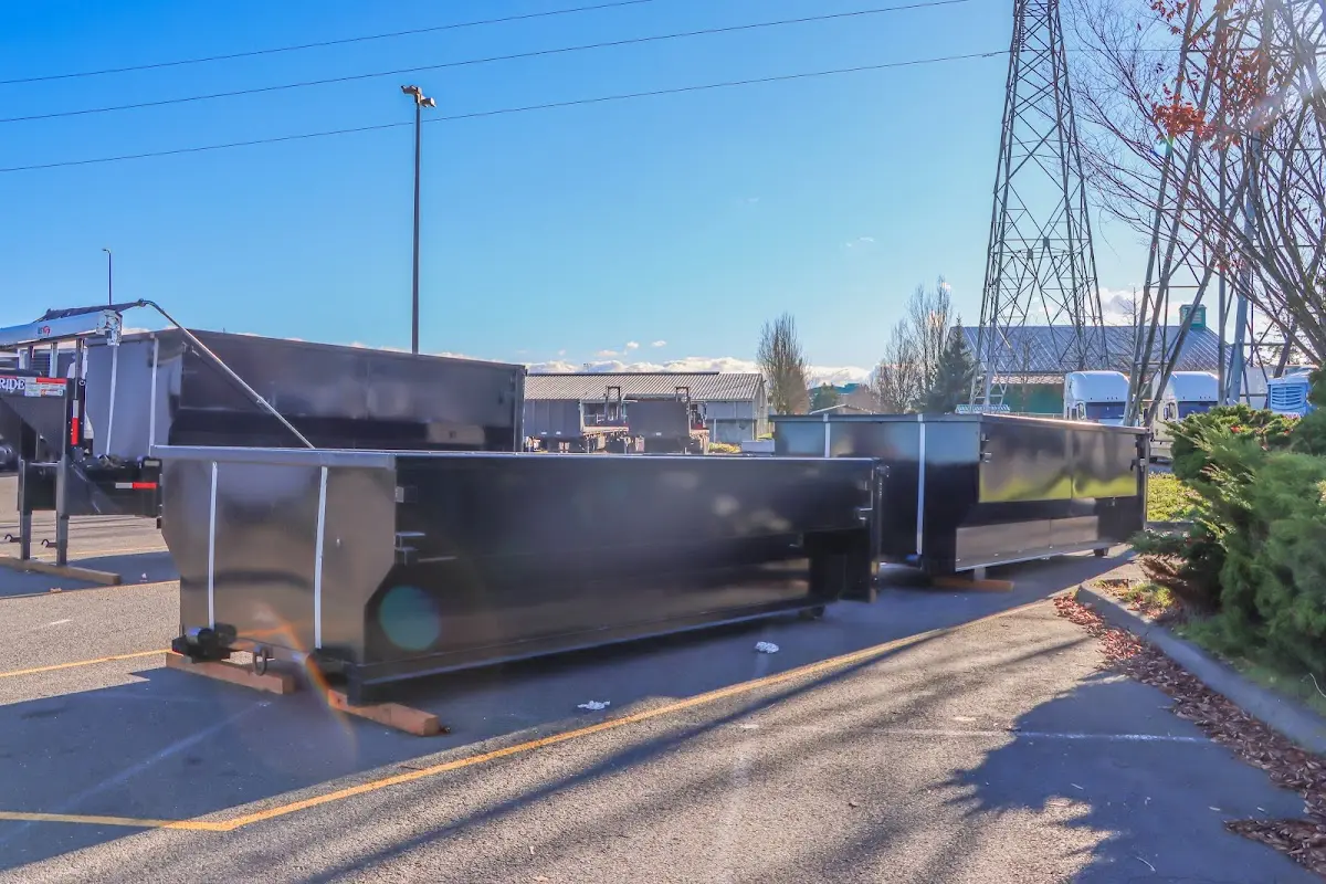 Roll-off dumpster ready for waste disposal at job site for Yard Waste Dumpster Rental in Sugar Grove